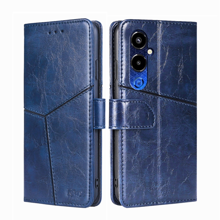 

For Tecno Pova 4 Pro Geometric Stitching Flip Leather Phone Case(Blue)
