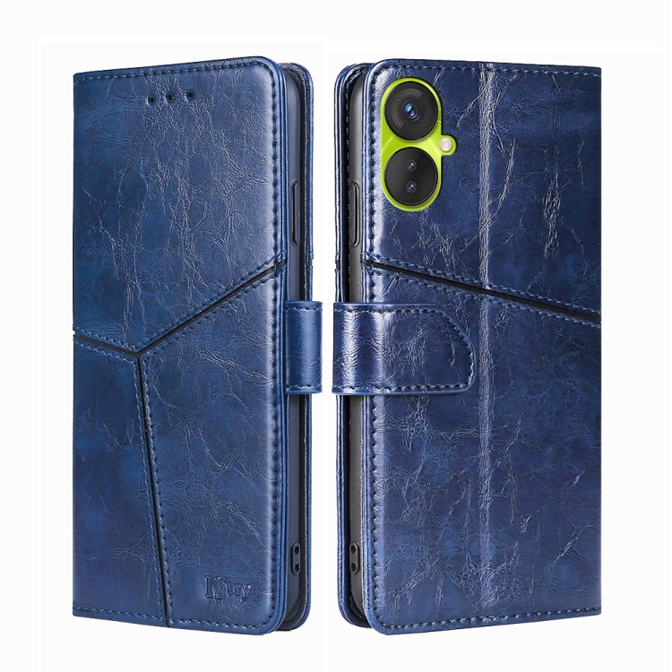 

For Tecno Spark 9 Pro Geometric Stitching Flip Leather Phone Case(Blue)