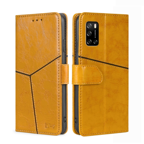 

For Rakuten Big S Geometric Stitching Flip Leather Phone Case(Yellow)