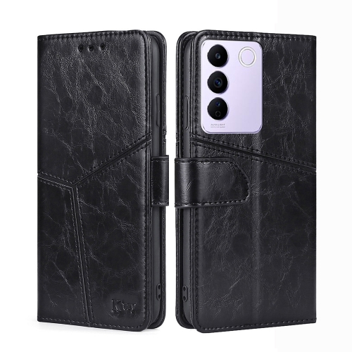 

For vivo S16e Geometric Stitching Flip Leather Phone Case(Black)