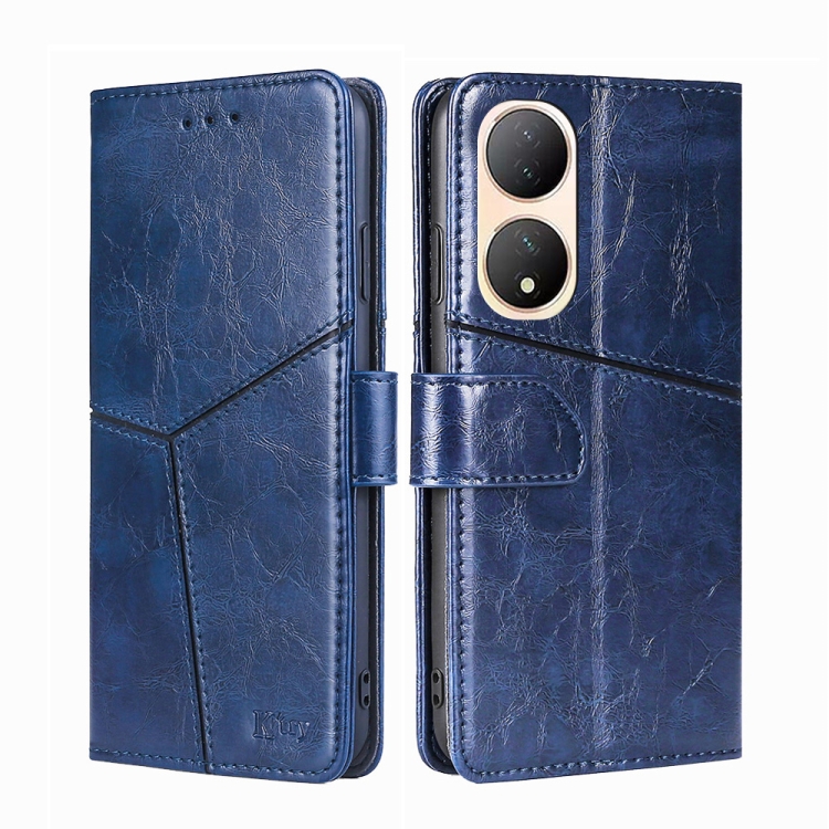 

For vivo Y100 5G Geometric Stitching Flip Leather Phone Case(Blue)
