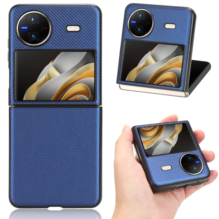 

For vivo X Flip PU Leather PC Phone Case(Blue)