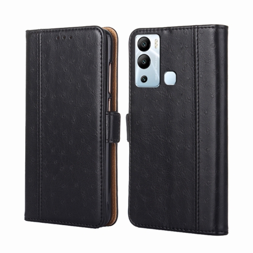 

For Infinix Hot 12i Ostrich Texture Flip Leather Phone Case(Black)