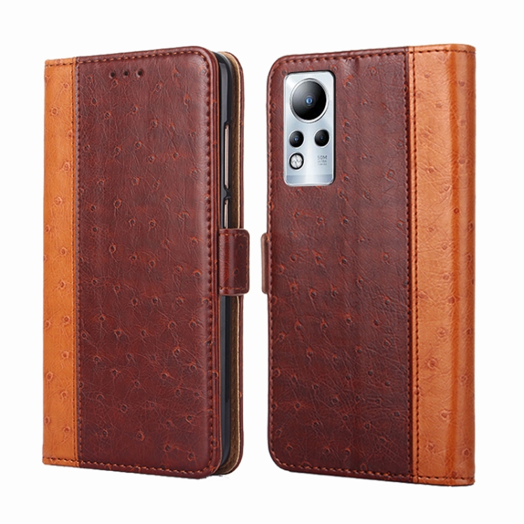 

For Infinix Note 11 Ostrich Texture Flip Leather Phone Case(Brown)