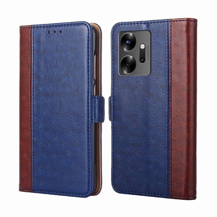 

For Infinix Zero 20 Ostrich Texture Flip Leather Phone Case(Blue)