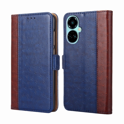 

For Tecno Camon 19 / 19 Pro Ostrich Texture Flip Leather Phone Case(Blue)