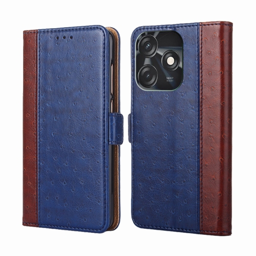 

For Tecno Spark 10C Ostrich Texture Flip Leather Phone Case(Blue)