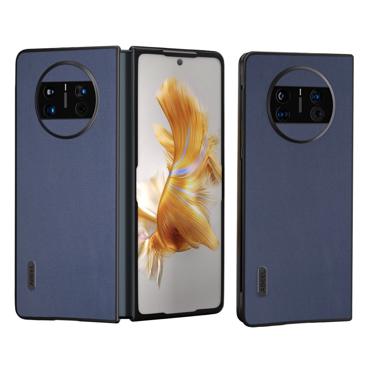 

For Huawei Mate X3 Genuine Leather Xiaoya Series Phone Case(Blue)