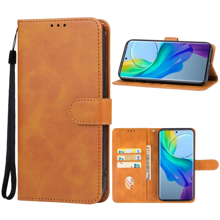 

For vivo Y78+ Leather Phone Case(Brown)