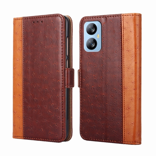 

For Blackview A52 Ostrich Texture Flip Leather Phone Case(Brown)