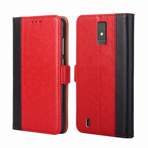 

For ZTE Blade A32 Ostrich Texture Flip Leather Phone Case(Red)