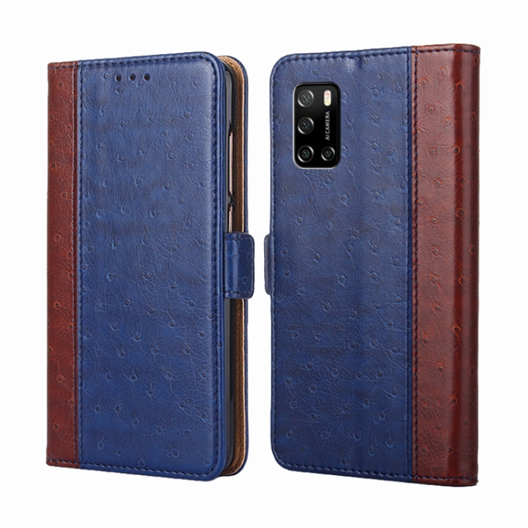 

For Rakuten Big S Ostrich Texture Flip Leather Phone Case(Blue)