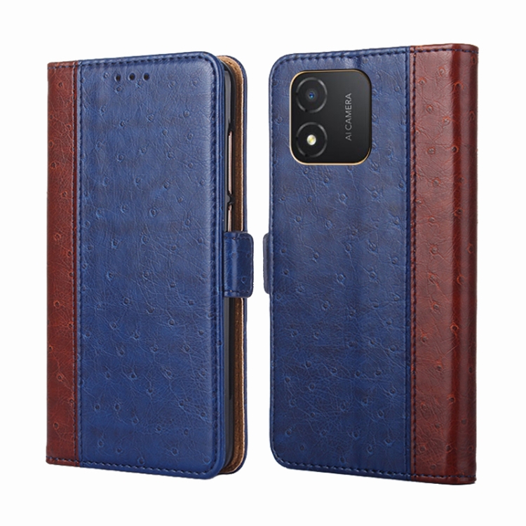 

For Honor X5 4G Ostrich Texture Flip Leather Phone Case(Blue)