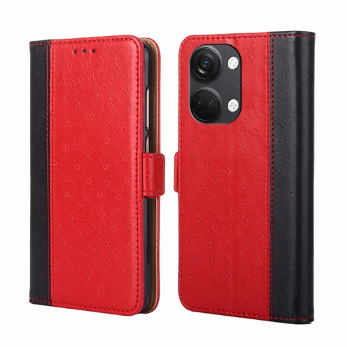 

For OnePlus Ace 2V 5G Ostrich Texture Flip Leather Phone Case(Red)