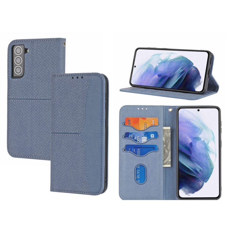 

For Samsung Galaxy S23+ 5G Woven Texture Stitching Magnetic Leather Phone Case(Grey)