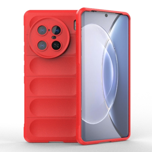 

For vivo X90 Pro+ 5G Magic Shield TPU + Flannel Phone Case(Red)