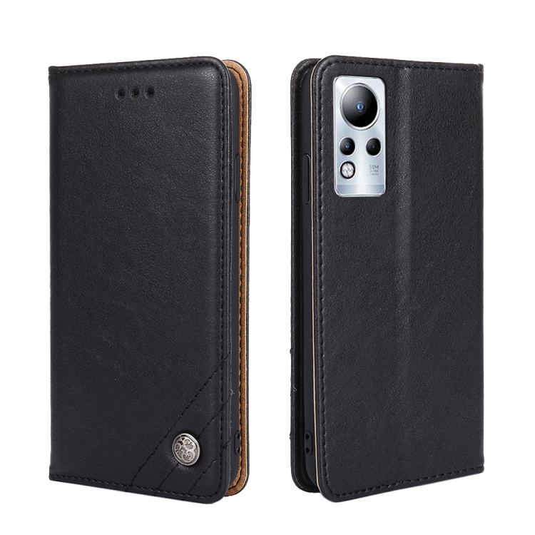

For Infinix Note 11 Non-Magnetic Retro Texture Leather Phone Case(Black)