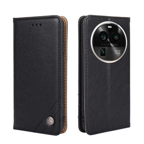 

For OPPO Find X6 Pro 5G Non-Magnetic Retro Texture Leather Phone Case(Black)