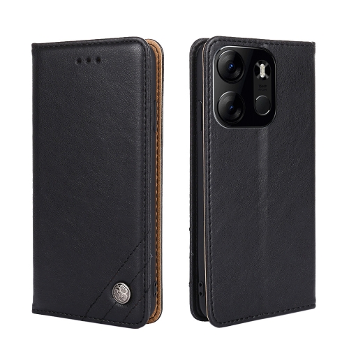 

For Tecno Spark Go 2023 Non-Magnetic Retro Texture Leather Phone Case(Black)