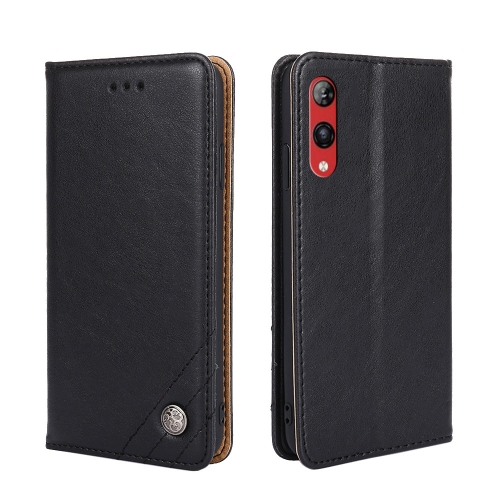 

For Rakuten Hand 4G Non-Magnetic Retro Texture Leather Phone Case(Black)