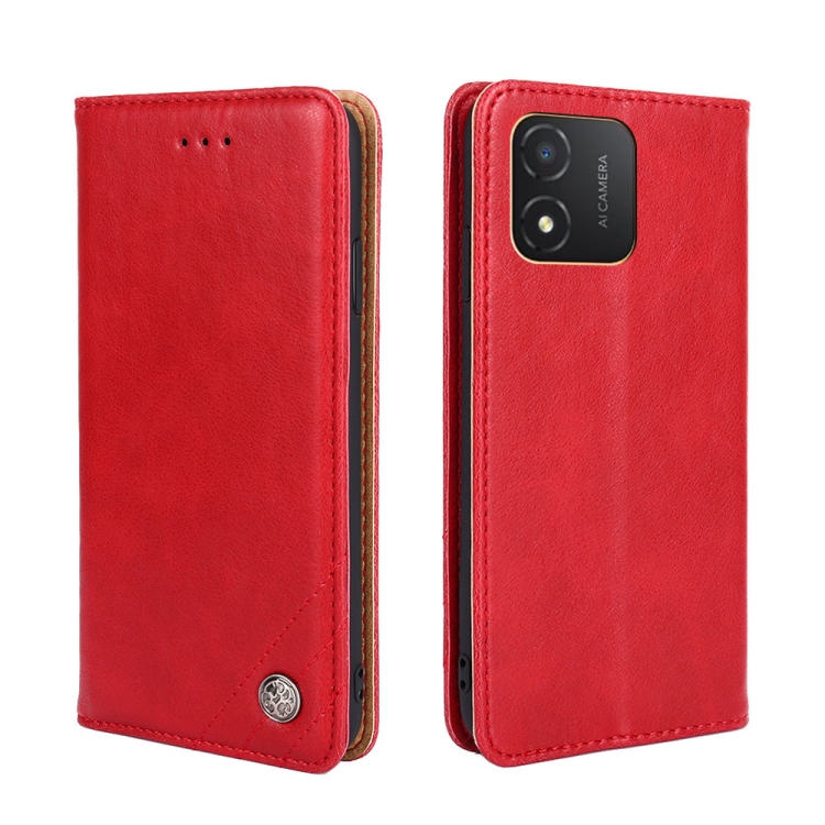 

For Honor X5 4G Non-Magnetic Retro Texture Leather Phone Case(Red)