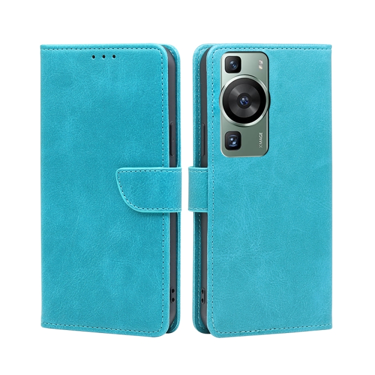 

For Huawei P60 / P60 Pro Calf Texture Buckle Flip Leather Phone Case(Blue)