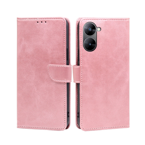 

For Realme V30 5G / V30t Calf Texture Buckle Flip Leather Phone Case(Rose Gold)