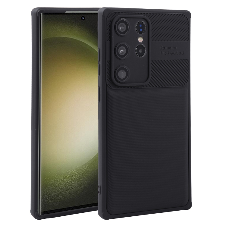 

For Samsung Galaxy S23 Ultra 5G Twill Texture TPU Shockproof Phone Case(Black)