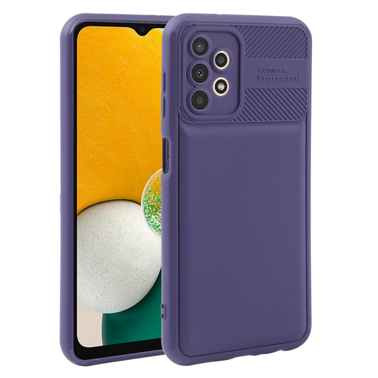 

For Samsung Galaxy A13 4G Twill Texture TPU Shockproof Phone Case(Purple)