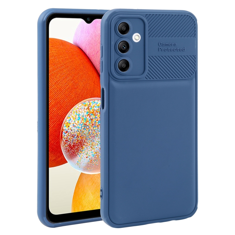 

For Samsung Galaxy A14 4G Twill Texture TPU Shockproof Phone Case(Blue)