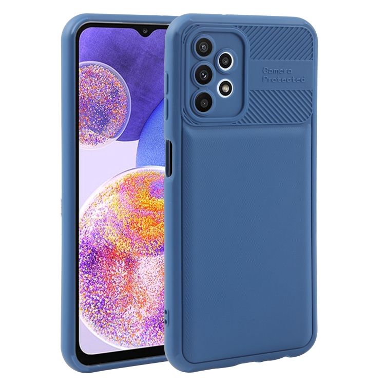

For Samsung Galaxy A23 Twill Texture TPU Shockproof Phone Case(Blue)