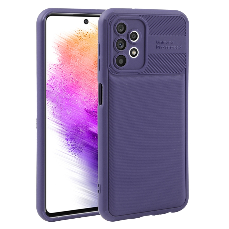 

For Samsung Galaxy A73 5G Twill Texture TPU Shockproof Phone Case(Purple)