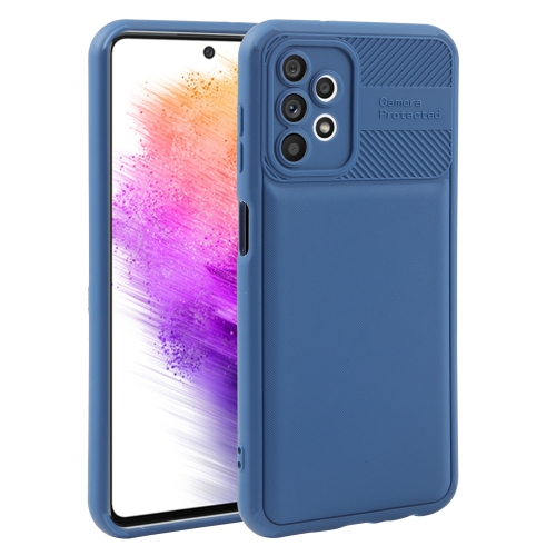 

For Samsung Galaxy A73 5G Twill Texture TPU Shockproof Phone Case(Blue)