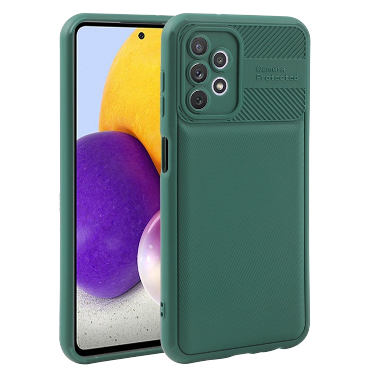 

For Samsung Galaxy A22 5G Twill Texture TPU Shockproof Phone Case(Green)