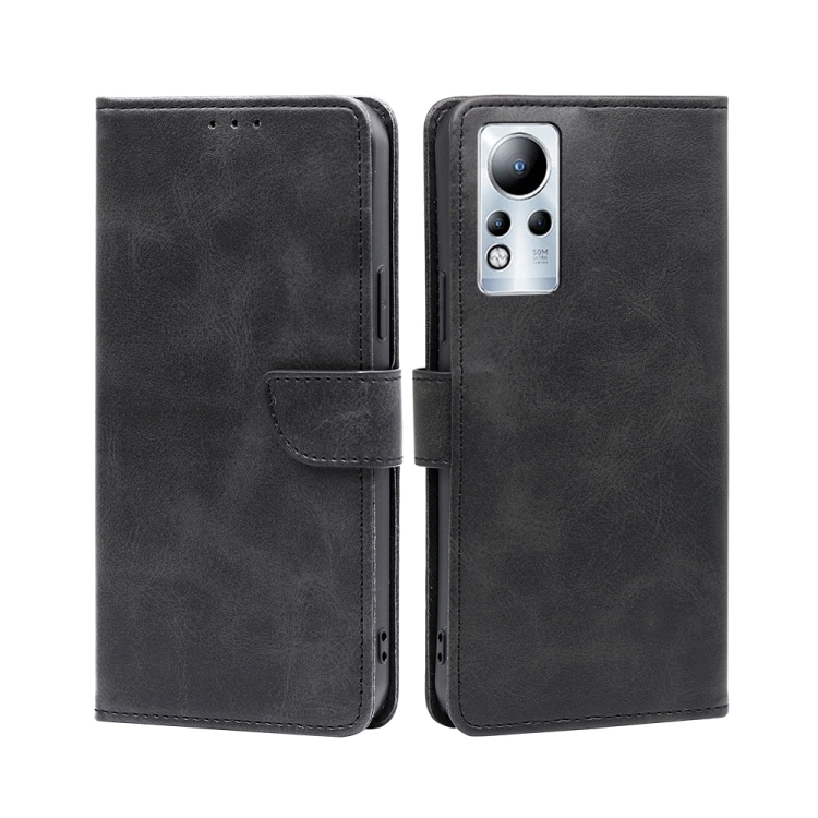 

For Infinix Note 11 Calf Texture Buckle Flip Leather Phone Case(Black)