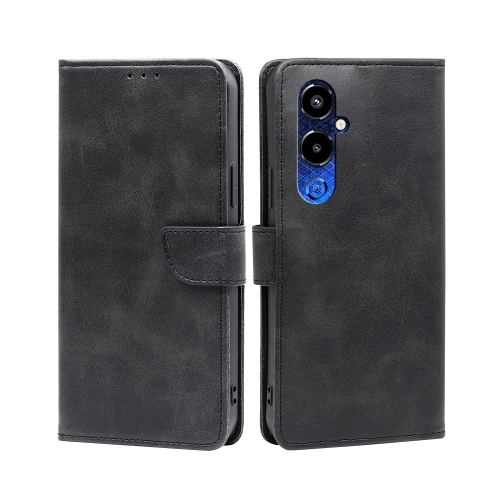 

For Tecno Pova 4 Pro Calf Texture Buckle Flip Leather Phone Case(Black)