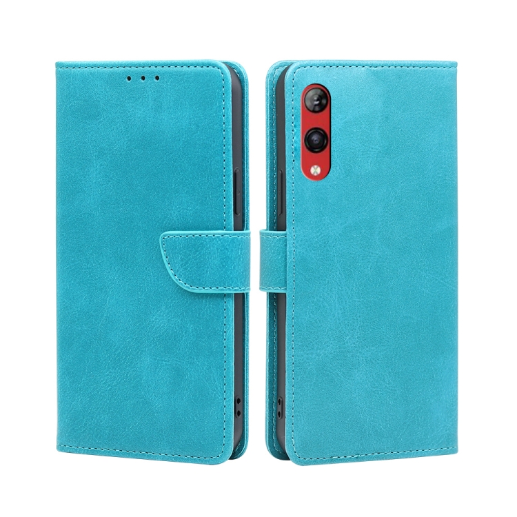

For Rakuten Hand 4G Calf Texture Buckle Flip Leather Phone Case(Blue)