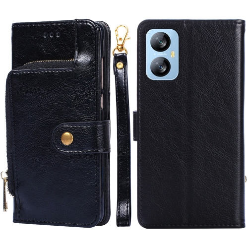 

For Blackview A52 Zipper Bag Leather Phone Case(Black)