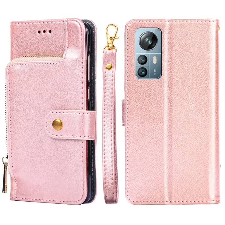 

For Blackview A85 Zipper Bag Leather Phone Case(Rose Gold)