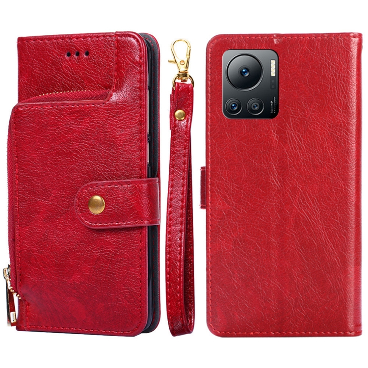 

For Infinix Note 12 VIP Zipper Bag Leather Phone Case(Red)