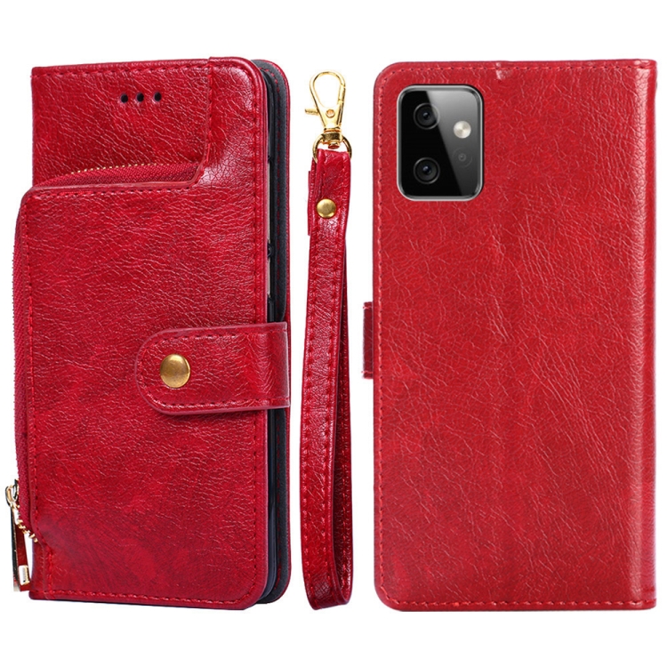 

For Motorola Moto G Power 2023 Zipper Bag Leather Phone Case(Red)