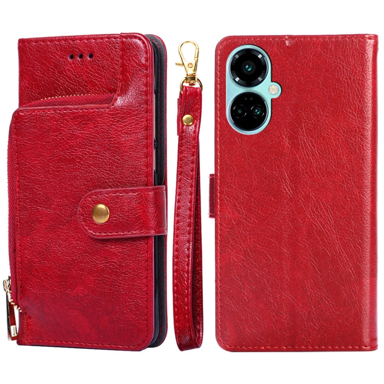 

For Tecno Camon 19 / 19 Pro Zipper Bag Leather Phone Case(Red)