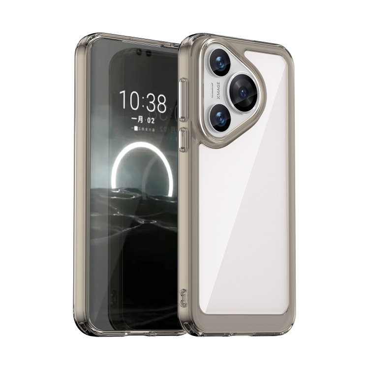 

For Huawei Pura 70 Colorful Series Acrylic + TPU Phone Case(Transparent Grey)