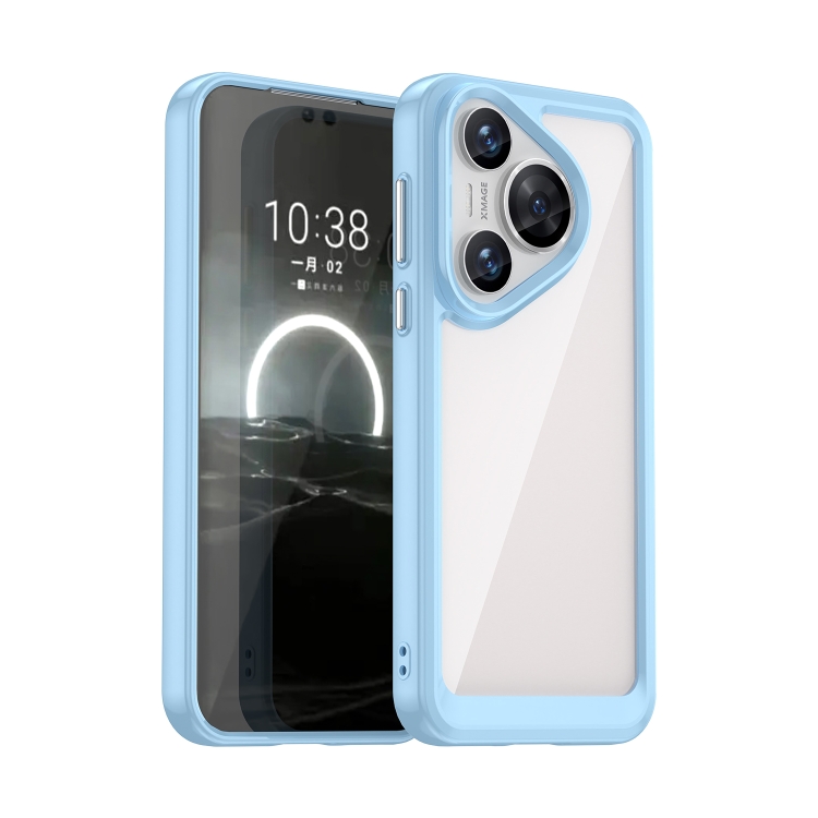 

For Huawei Pura 70 Colorful Series Acrylic + TPU Phone Case(Blue)