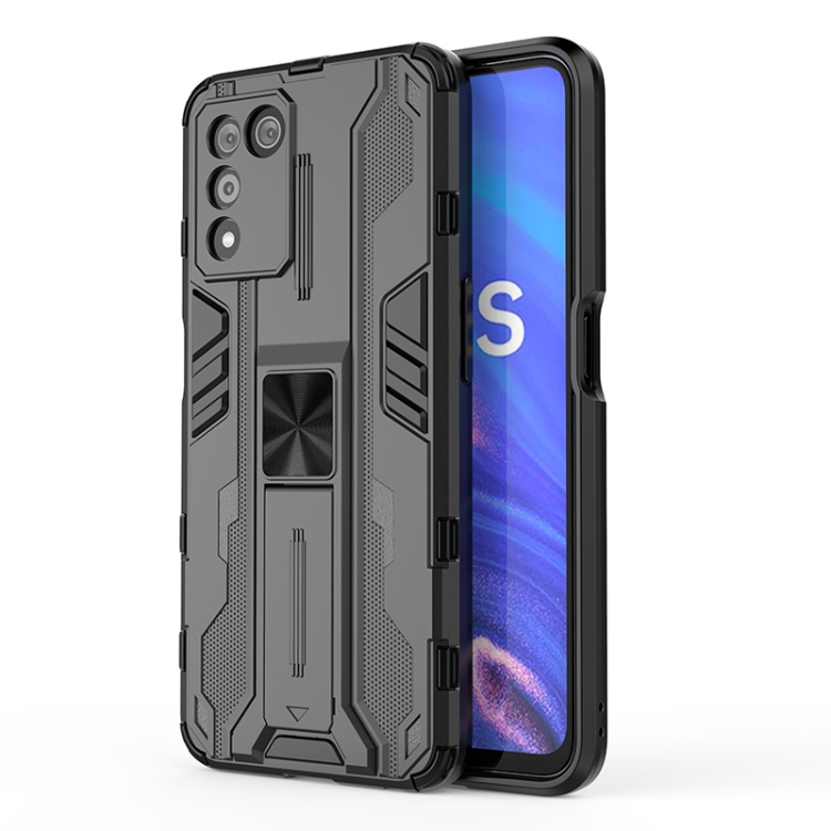 

For OPPO K9S 5G Supersonic PC + TPU Shock-proof Protective Phone Case with Holder(Black)