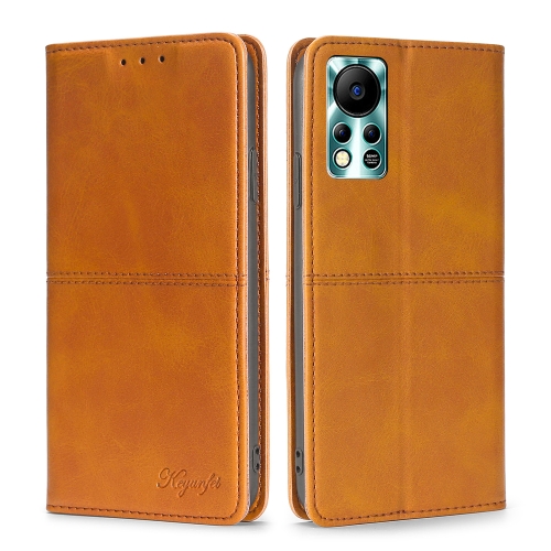 

For Infinix Hot 11s NFC Cow Texture Magnetic Horizontal Flip Leather Phone Case(Light Brown)