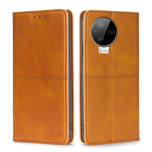 

For Infinix Note 12 Pro 4G/Note 12 2023 Cow Texture Magnetic Horizontal Flip Leather Phone Case(Light Brown)