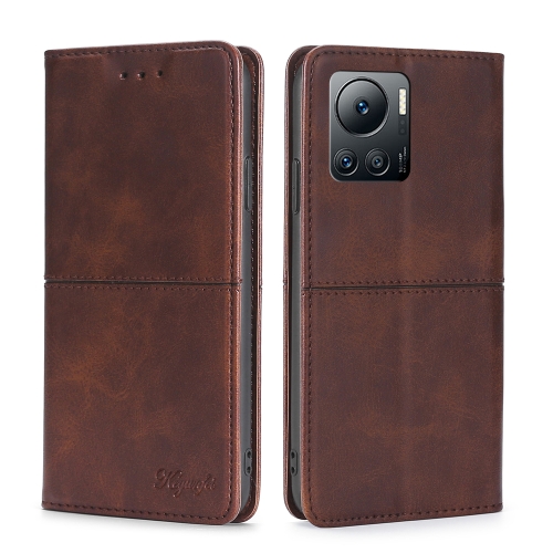 

For Infinix Note 12 VIP Cow Texture Magnetic Horizontal Flip Leather Phone Case(Dark Brown)