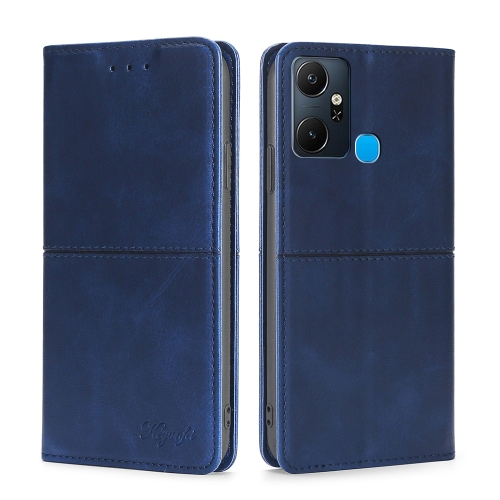 

For Infinix Smart 6 Plus Cow Texture Magnetic Horizontal Flip Leather Phone Case(Blue)