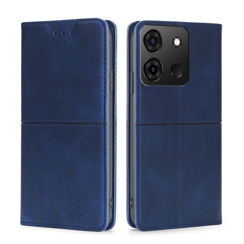 

For Infinix Smart 7 Cow Texture Magnetic Horizontal Flip Leather Phone Case(Blue)